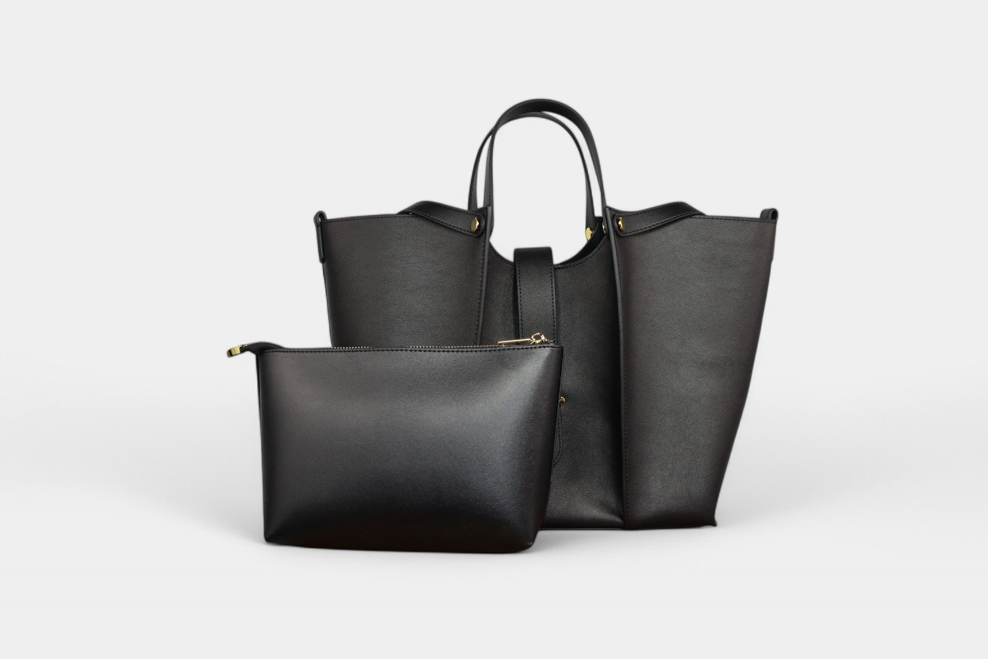 Schwarze Ledertasche für Damen